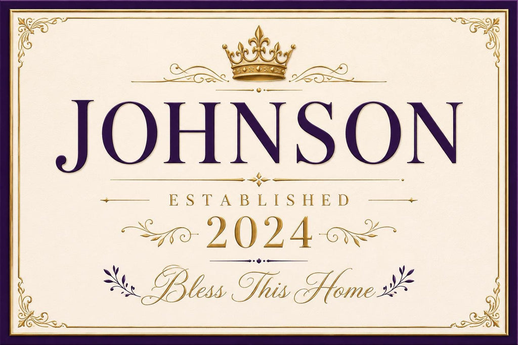 Personalized Family Name Sign Printable – Custom Established Sign, Housewarming Gift