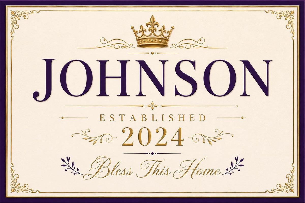 Personalized Family Name Sign Printable – Custom Established Sign, Housewarming Gift