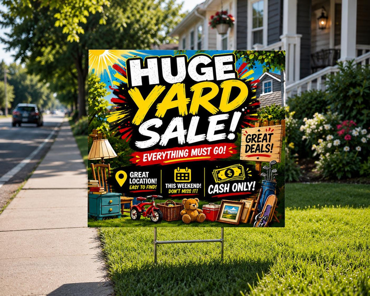 Yard Sale Sign Printable – Bold Colorful Garage Sale Poster, Instant Download