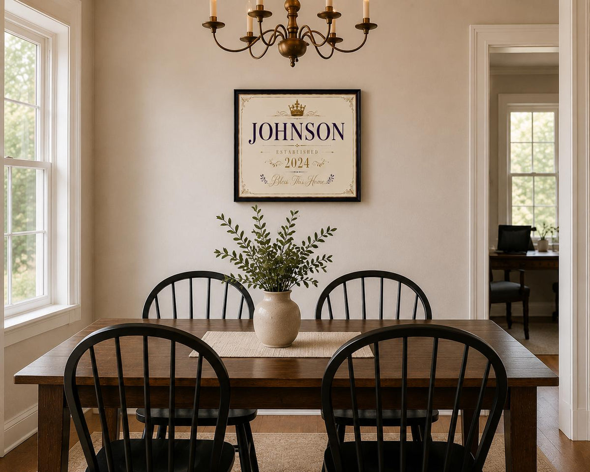 Personalized Family Name Sign Printable – Custom Established Sign, Housewarming Gift