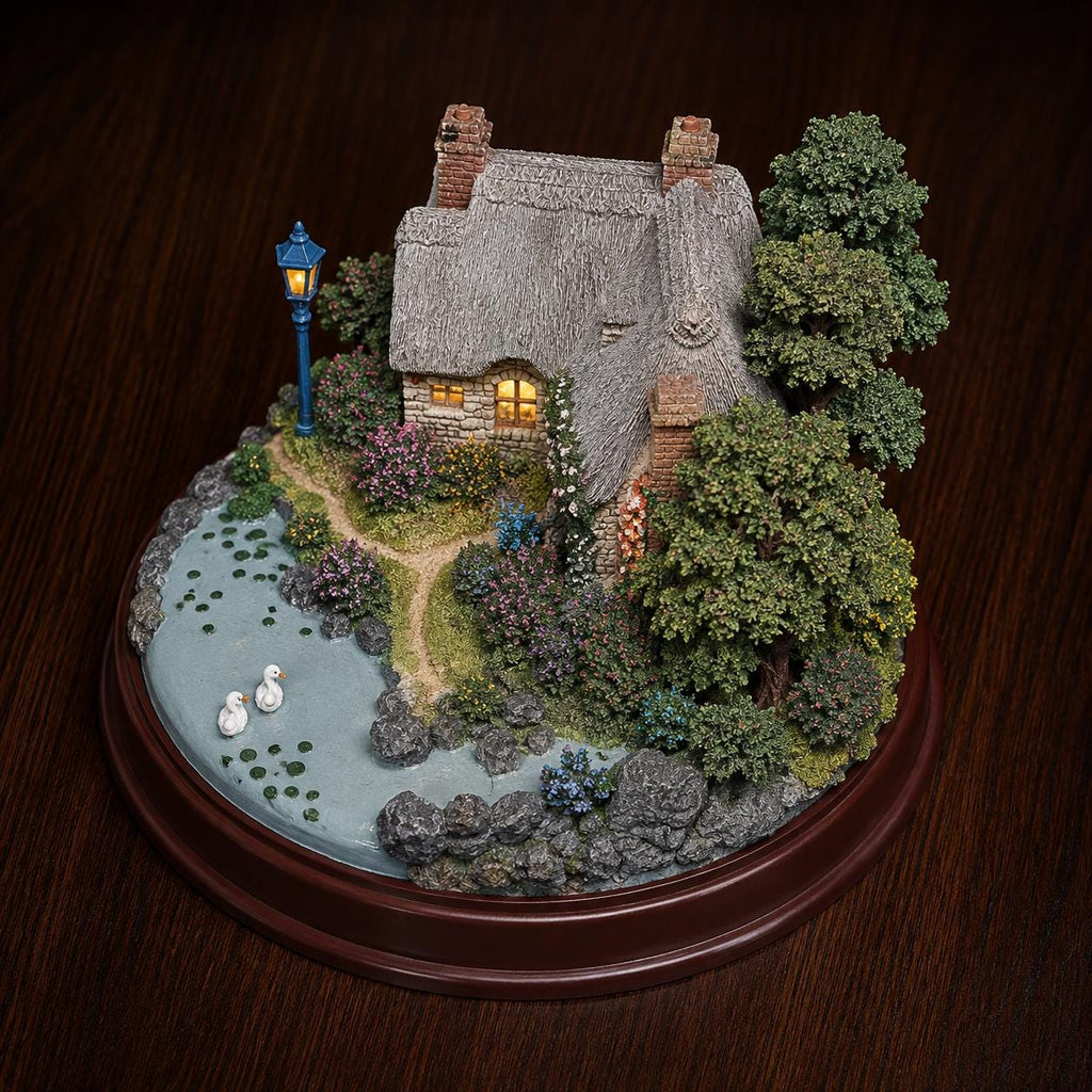 Thomas Kinkade Everett's Cottage Light-Up Figurine – Bradford Exchange Collectible, 1998