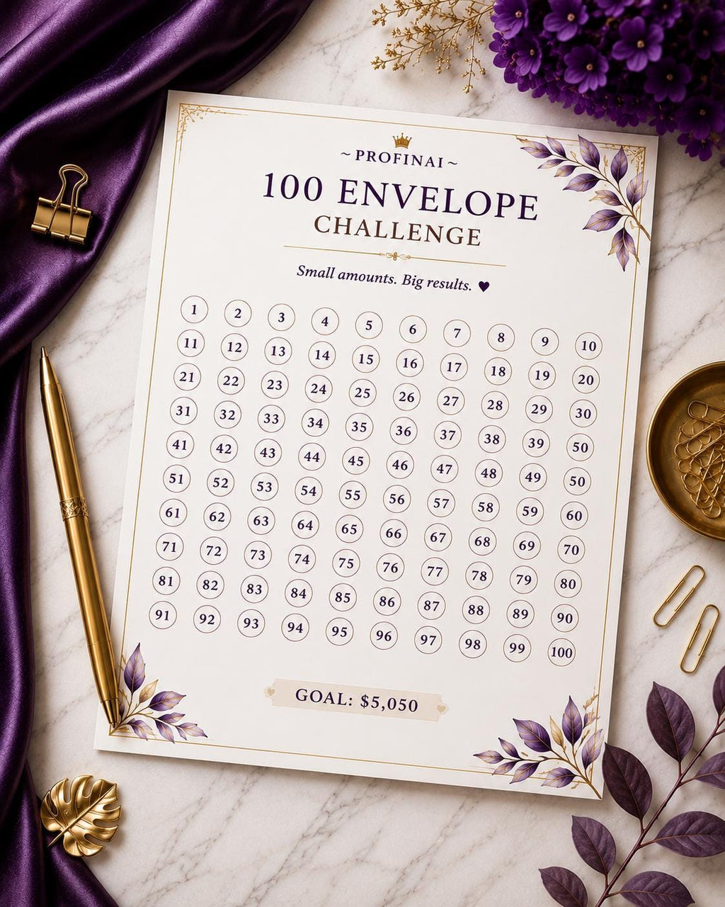 Savings Challenge Printable Bundle – 7 Challenges incl. 100 Envelope & 52 Week, Instant Download PDF