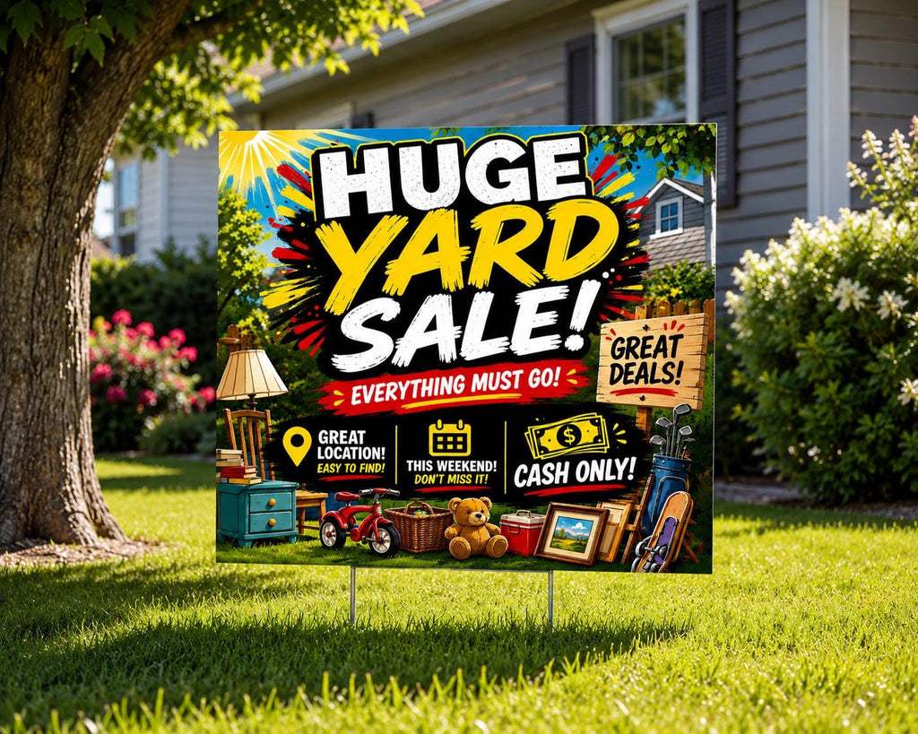 Yard Sale Sign Printable – Bold Colorful Garage Sale Poster, Instant Download