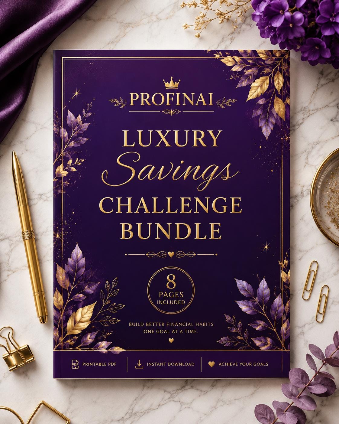 Savings Challenge Printable Bundle – 7 Challenges incl. 100 Envelope & 52 Week, Instant Download PDF