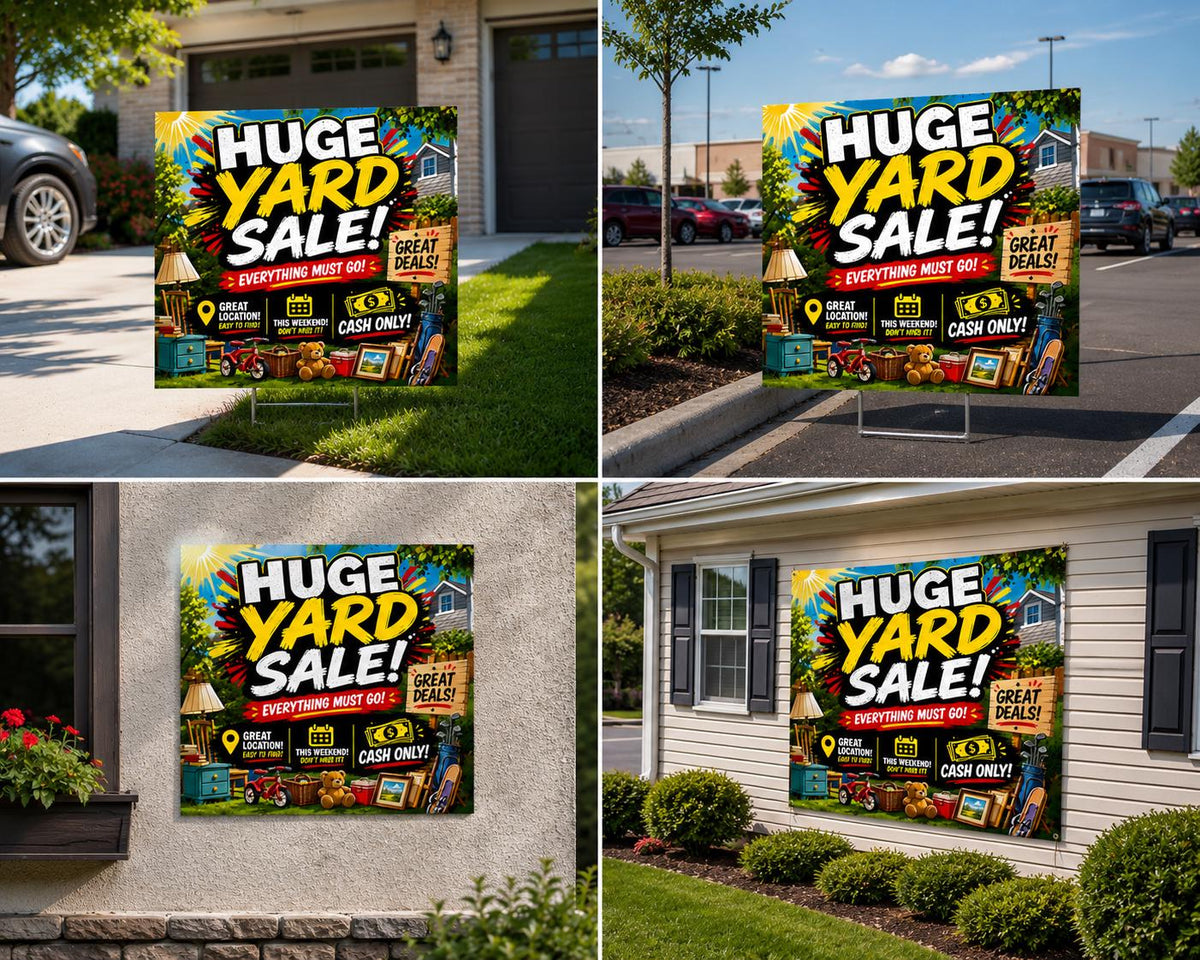 Yard Sale Sign Printable – Bold Colorful Garage Sale Poster, Instant Download