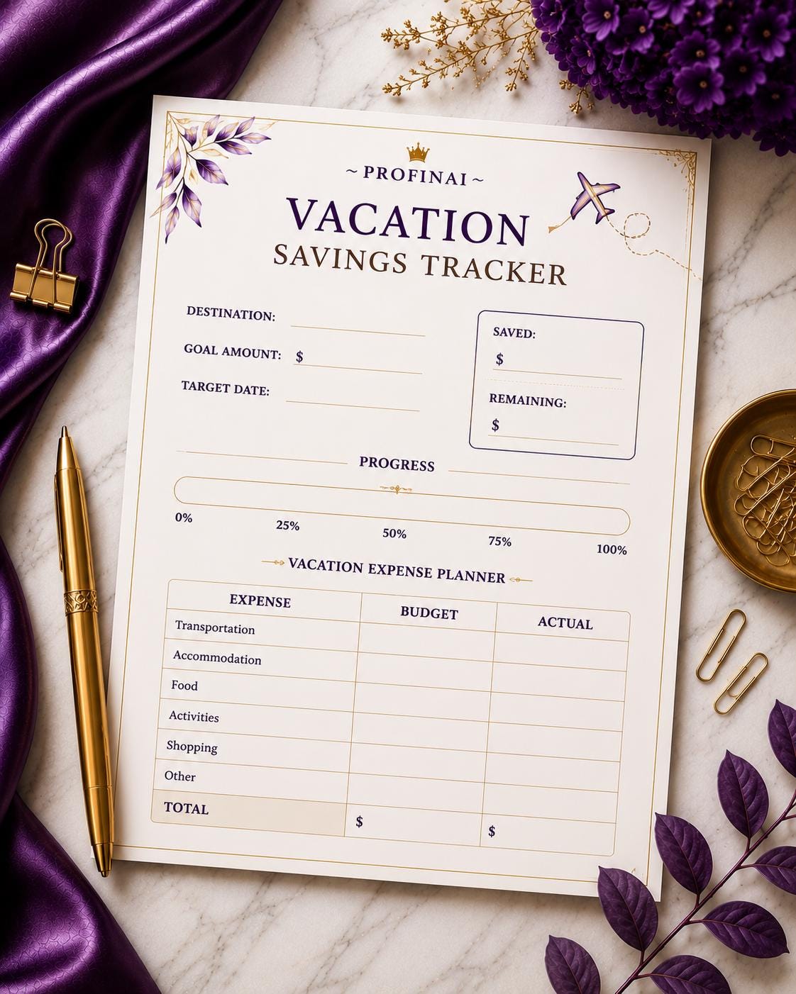 Savings Challenge Printable Bundle – 7 Challenges incl. 100 Envelope & 52 Week, Instant Download PDF