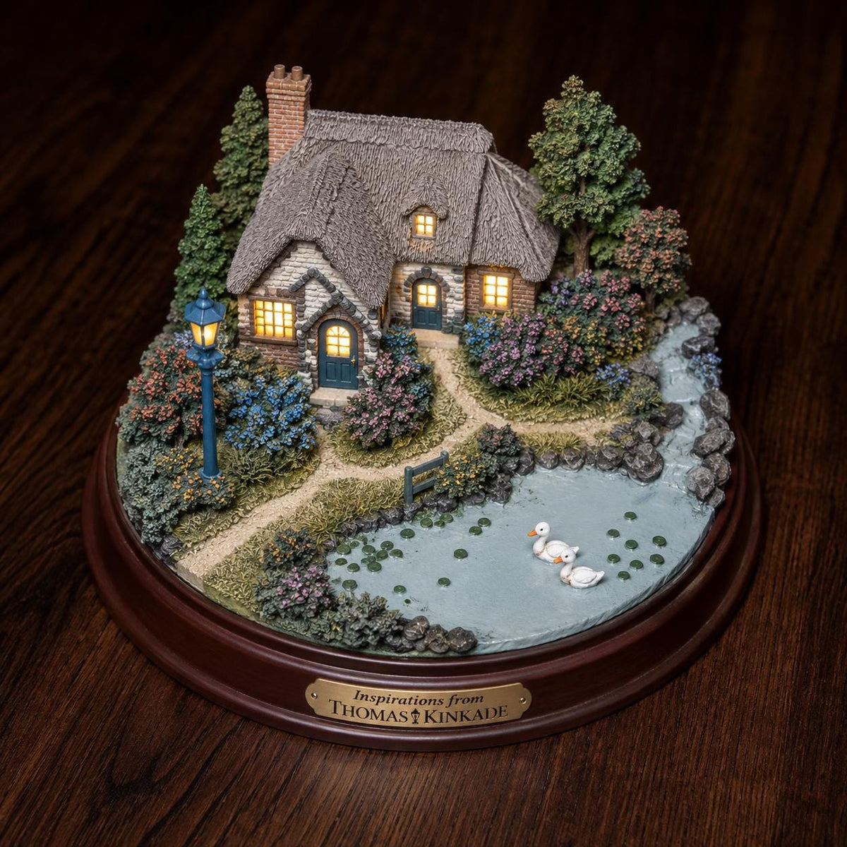 Thomas Kinkade Everett's Cottage Light-Up Figurine – Bradford Exchange Collectible, 1998
