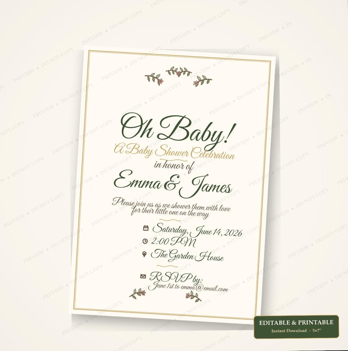 Baby Shower Invite & Thank You, Raffle Tickets Bundle! Simple , Elegant, Gender Neutral, BOHO
